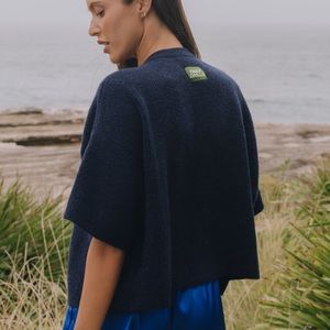 Daily Drills Single Button Sweater - Navy